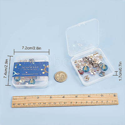 Glass Charms GLAA-SC0012-16LG-1