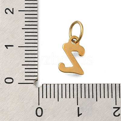 Ion Plating(IP) 304 Stainless Steel Enamel Alphabet Charms STAS-F308-02G-Z-1