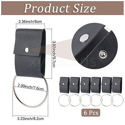 6Pcs PU Leather Towel Hook AJEW-CL0003-35A-1