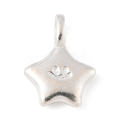 925 Sterling Silver Smiling Face Star Charms STER-R013-05S-1
