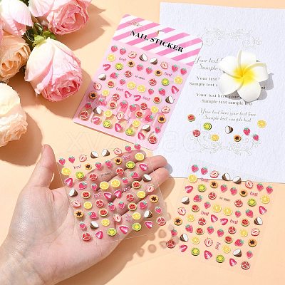 60Pcs Fruits Theme Paper Nail Art Stickers AJEW-CJC0018-05A-1