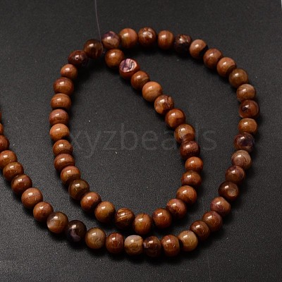 Natural Freshwater Shell Round Bead Strands X-SHEL-M012-03-1