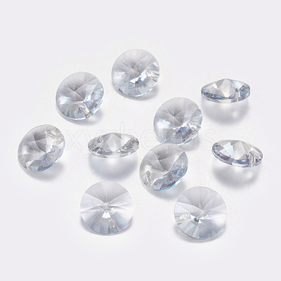 Faceted Glass Rhinestone Charms RGLA-F049-8mm-001BS-1