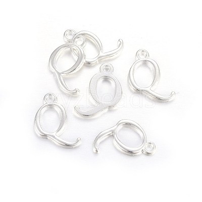 Silver Color Plated Alloy Letter Pendants PALLOY-J718-01S-Q-1