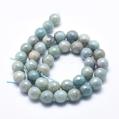 Natural Flower Amazonite Beads Strands X-G-O164-02-6mm-1