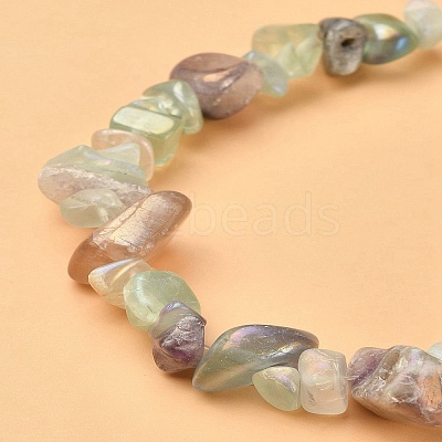 Electroplated Natural Fluorite Beads Strands G-YW0001-41-1
