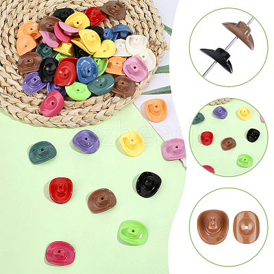 60Pcs 12 Colors Opaque Acrylic Beads OACR-PA0001-64-1