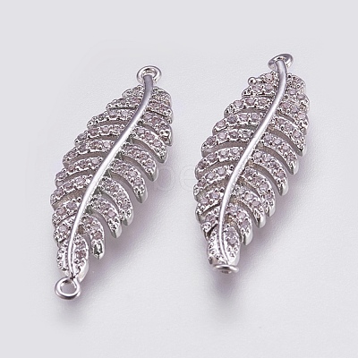 Brass Micro Pave Cubic Zirconia Links X-ZIRC-E144-03P-1