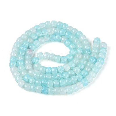 Baking Paint Crackle Glass Beads Strands DGLA-N019-02A-07-1