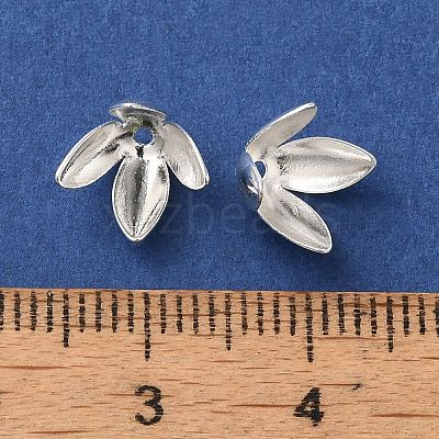 Rack Plating Brass Flower Bead Caps KK-K381-06A-S-1