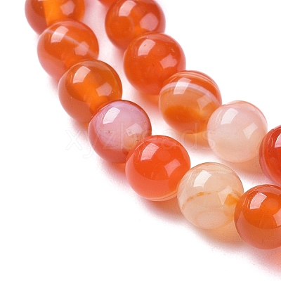 Natural Striped Agate/Banded Agate Beads Strands G-G582-8mm-62-1