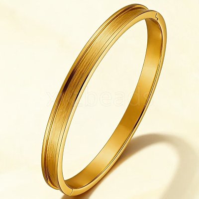 304 Stainless Steel Grooved Cuff Bangles WG866B9-02-1