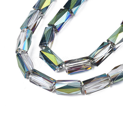 Electroplate Transparent Glass Beads Strands EGLA-N002-14-B-1