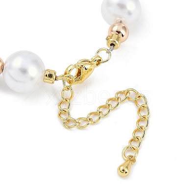 Rack Plating Brass Beaded Bracelets BJEW-P341-07C-G-1