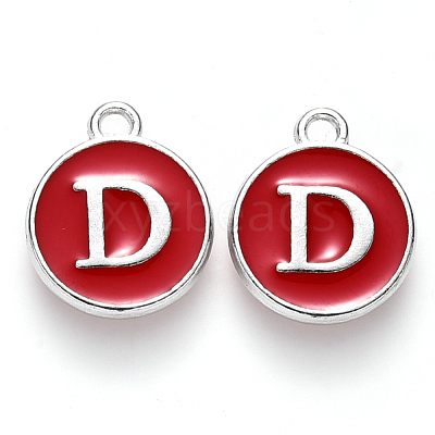 Platinum Plated Alloy Enamel Charms ENAM-S118-03D-P-1