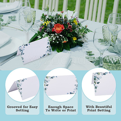 80Pcs Rectangle Paper Table Place Cards AJEW-TA0003-62A-1