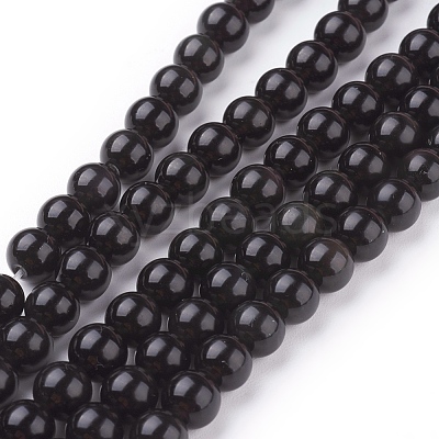Natural Obsidian Beads Strands G-G099-6mm-24-1