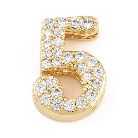 Brass Micro Pave Cubic Zirconia Pendants KK-B167-22G-5-1