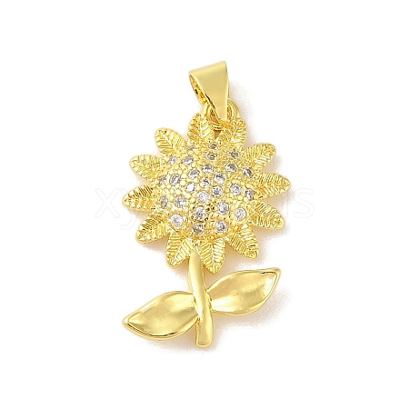 Rack Plating Brass Micro Pave Cubic Zirconia Pendants KK-S380-29G-01-1