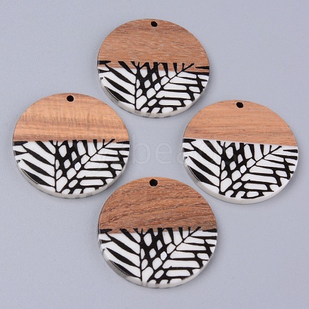 Resin & Walnut Wood Pendants X-RESI-R428-09-1