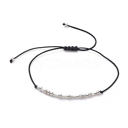Unisex Adjustable Morse Code Bracelets BJEW-JB05011-04-1