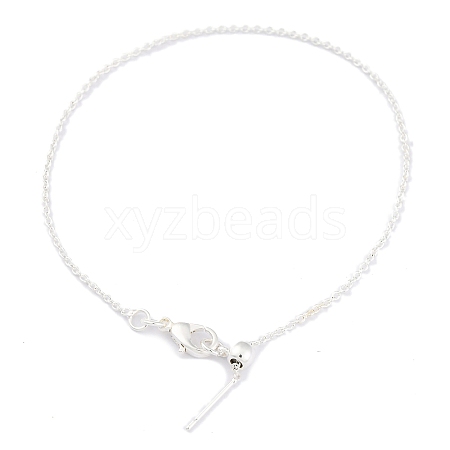 Brass Cable Chains Bracelets for Women BJEW-G735-09S-1