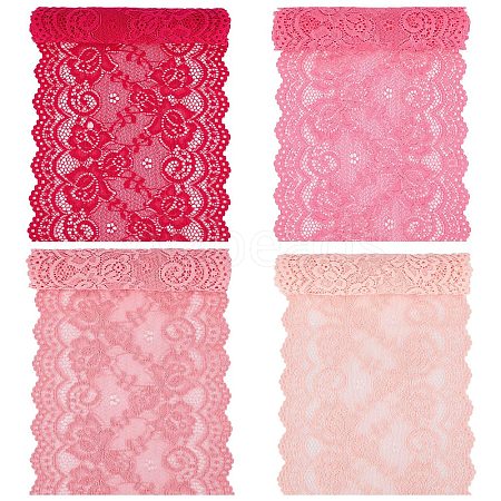 Gorgecraft 4 Yards 4 Colors Flower Wavy Edge Lace Trim OCOR-GF0002-59-1