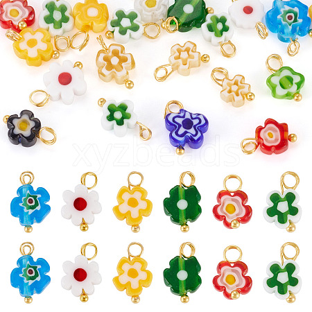 20Pcs Handmade Millefiori Glass Charms PALLOY-TADJ00004-1