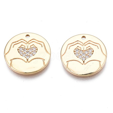 Brass Micro Pave Cubic Zirconia Charms KK-N232-262-1