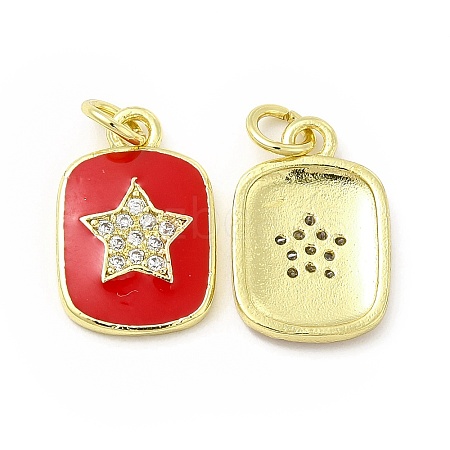 Brass Micro Pave Cubic Zirconia Pendants KK-E068-VB444-2-1