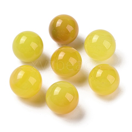 Natural Yellow Agate No Hole Sphere Beads G-K353-04D-28-1