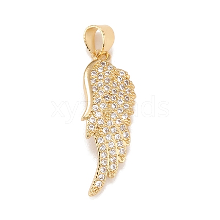 Brass Micro Pave Cubic Zirconia Pendants X-KK-A161-19G-1