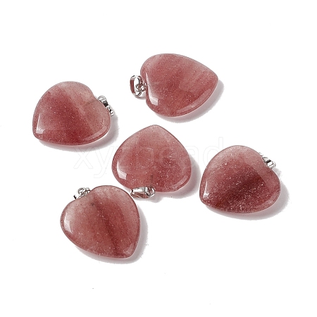 Natural Strawberry Quartz Pendants G-G956-B59-FF-1