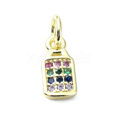 Brass Micro Pave Cubic Zirconia Pendants KK-H475-28G-02-1