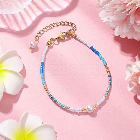 Glass Seed Beaded Bracelets for Women BJEW-MZ00134-04-1