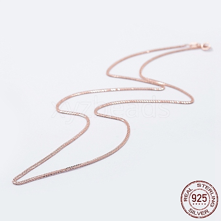 925 Sterling Silver Chain Necklaces STER-F039-60cm-02RG-1