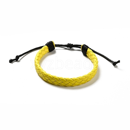 PU Imitation Leather Braided Cord Bracelets for Women BJEW-M290-01B-1