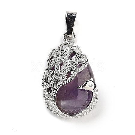 Natural Amethyst Teardrop Pendants G-G112-03P-13-1