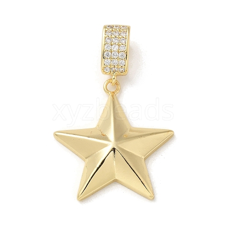 Brass Micro Pave Cubic Zirconia Pendants KK-U046-13G-1