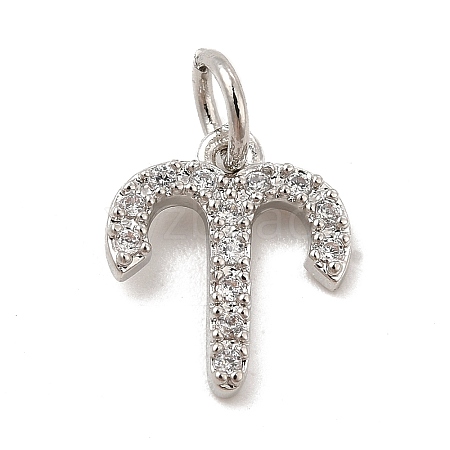 Brass Micro Pave Cubic Zirconia Charms KK-E077-02P-08-1