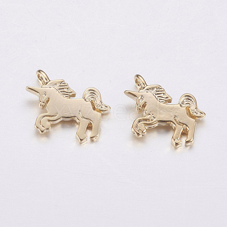 Long-Lasting Plated Brass Charms KK-F741-18G-1