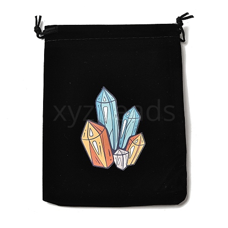 Rectangle Printed Velvet Cloth Packing Pouches ABAG-U006-03E-1