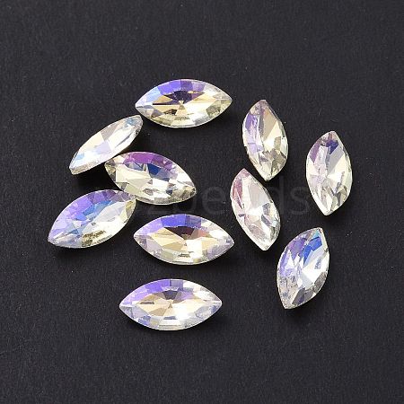 Glass Rhinestone Cabochons GGLA-P002-03A-08-1