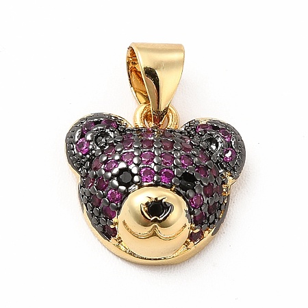 Rack Plating Brass Micro Pave Cubic Zirconia Charms KK-G456-23G-06-1