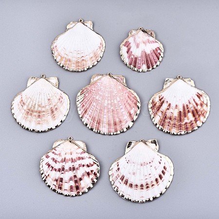 Electroplate Sea Shell Pendants SSHEL-S258-69A-1