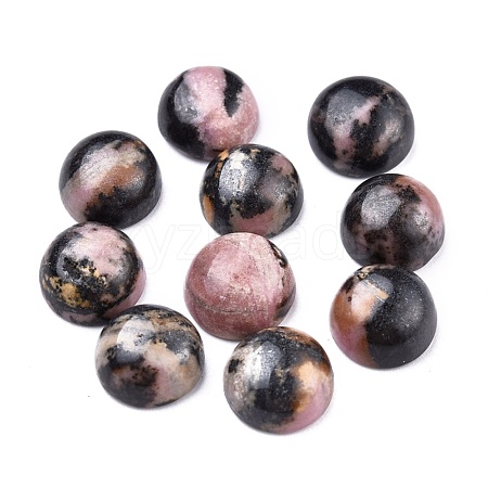 Natural Rhodonite Cabochons G-P393-R68-8MM-1