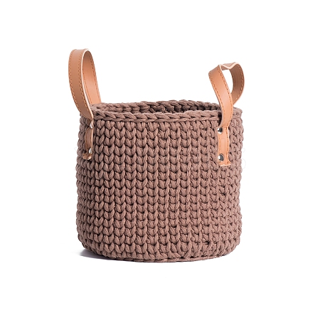 Handmade Woven Cotton Rope Storage Basket PW-WG49891-03-1