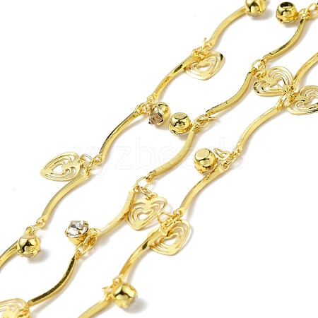 Handmade Eco-friendly Brass Curved Bar Link Chain CHC-E023-30G-1