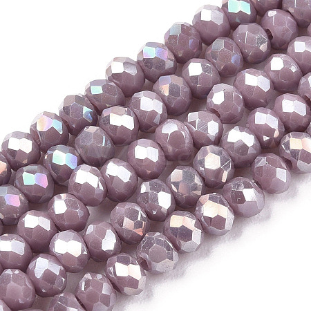 Electroplate Glass Beads Strands EGLA-A034-P3mm-B19-1