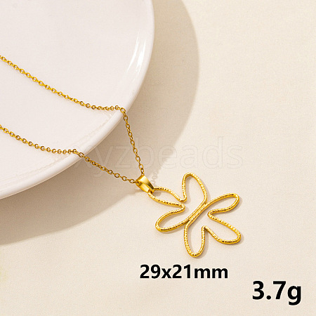 304 Stainless Steel Flower Pendant Necklaces JQ3185-4-1